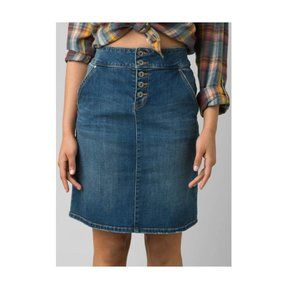prAna Aubrey Button-Fly Denim Skirt